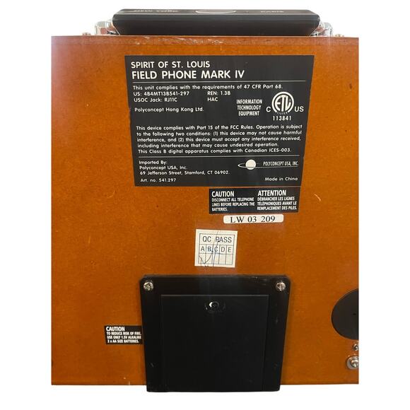 Vintage Spirit of St. Louis Field Phone Collector's Item Military Nautical - Picture 9 of 10